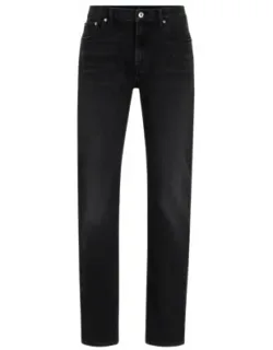 Slim-fit Jeans In Black Stretch Denim