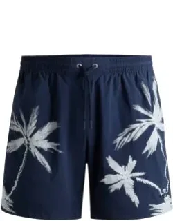 Quick-dry Swim Shorts With Seasonal Pattern