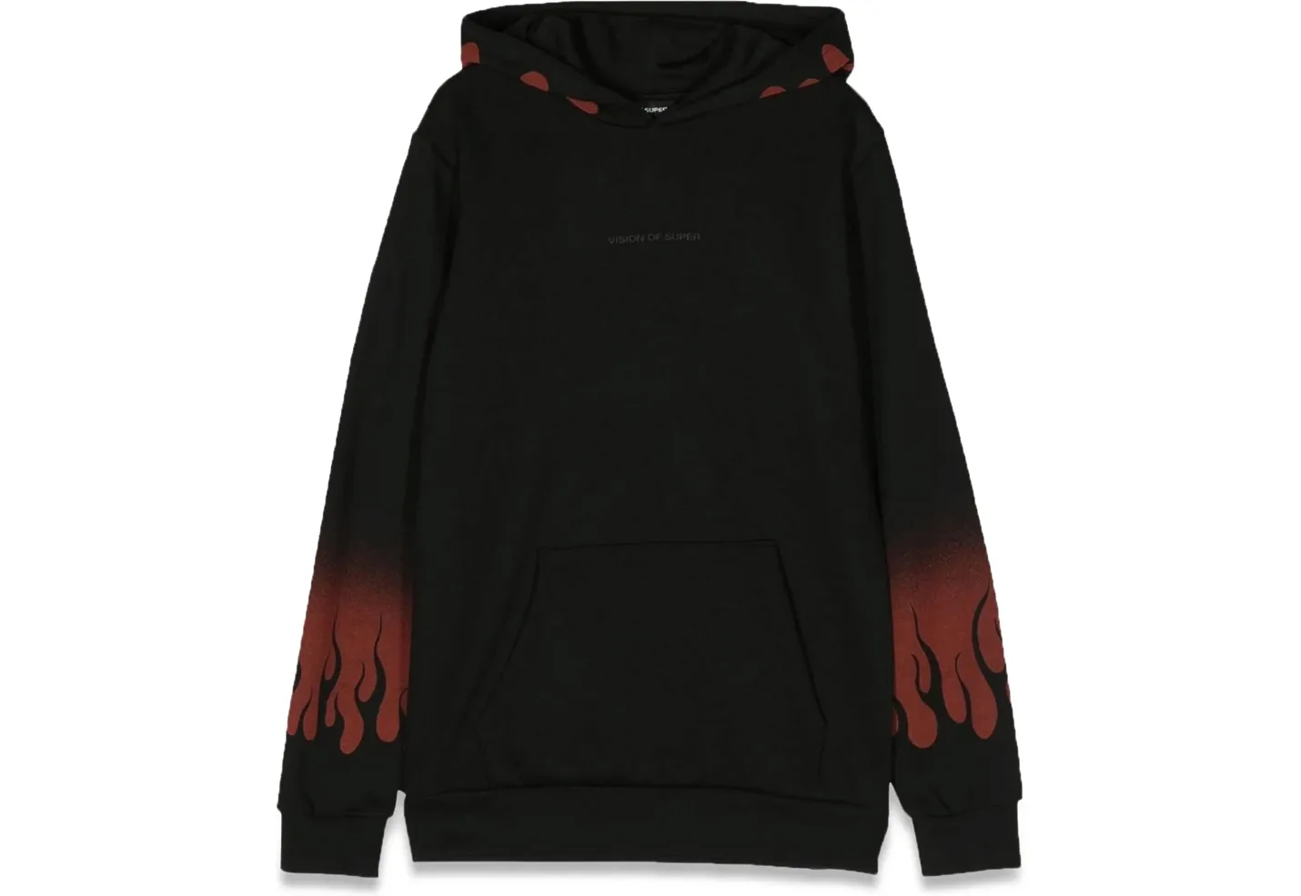 Hoodie With Negative Red Flames