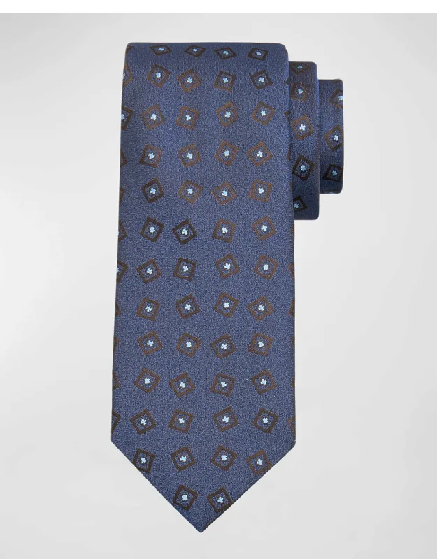 Square-print Silk Tie