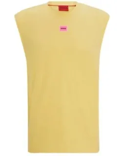 Sleeveless Cotton-jersey T-shirt With Logo Label