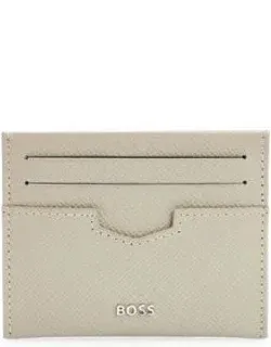 Embossed-leather Card Holder With Metal Logo Lettering