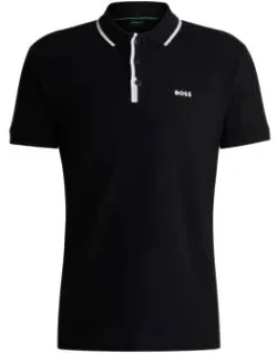 Honeycomb Cotton Polo Shirt With Contrast Logo
