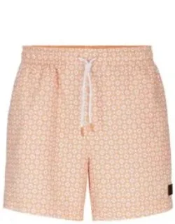 Micro-print Quick-drying Swim Shorts With Logo Detail