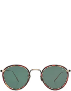 717e Round Acetate-wrapped Metal Sunglasses