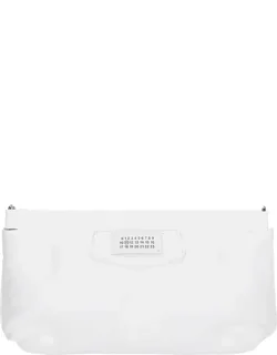 White Nappa Leather Slam Red Carpet Clutch