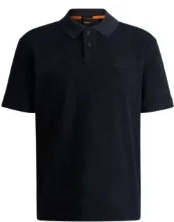 Cotton-toweling Polo Shirt With Mixed-technique Logo