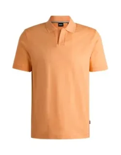 Johnny-collar Polo Shirt In Mixed-structure Cotton