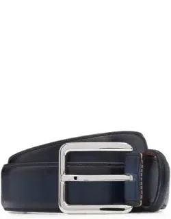 Italian-leather Belt With Contrast Stitching