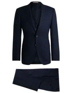 Slim-fit Patterned Stretch Wool Suit