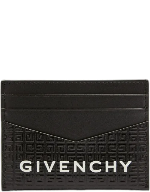 4g-embossed Logo Leather Card Holder