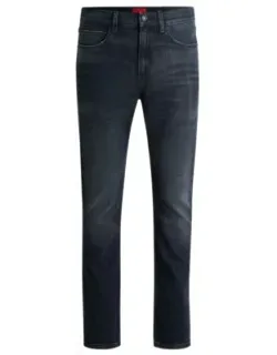 Slim-fit Stretch Denim Jeans With Used Effects