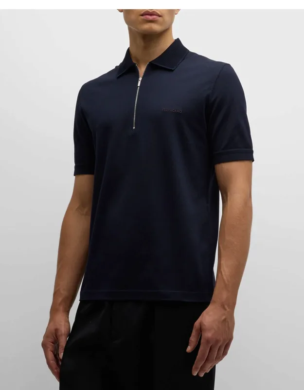 Pique Zip Polo Shirt