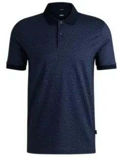 Mercerized Cotton Polo Shirt With Two-tone Monogram Print