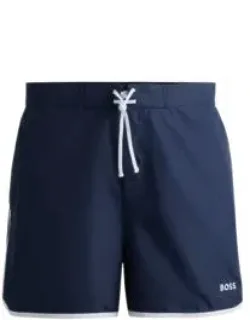 Logo-embroidered Quick-dry Swim Shorts With Contrast Details