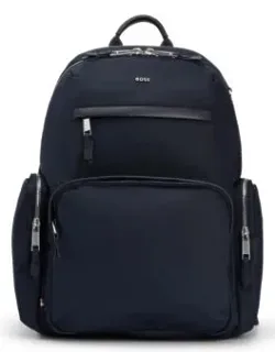 Structured-material Backpack With Logo And Two-way Zip
