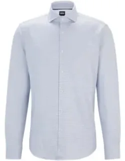 Regular-fit Shirt In Structured Cotton Twill