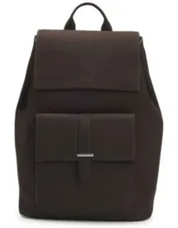 Drawstring Backpack In Nubuck With Branded Trims