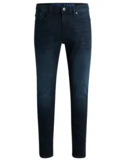 Extra-slim-fit Jeans In Blue-black Stretch Denim