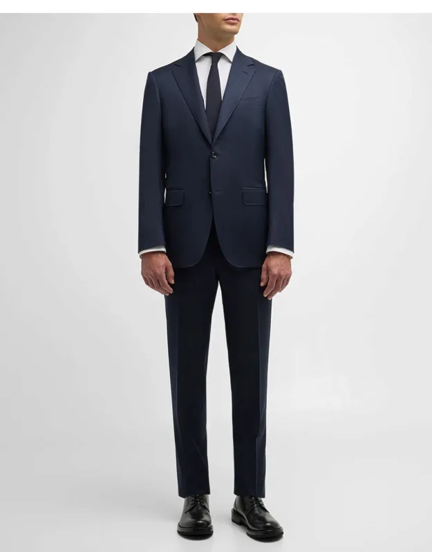 Tonal Plaid Wool Suit