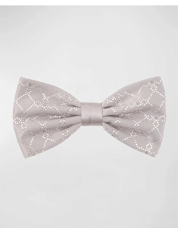 Silk Rhinestone Bow Tie