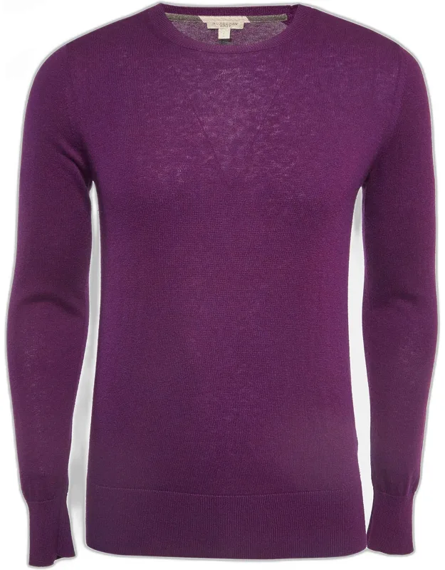 Wool & Cotton Knit Contrast Trim Sweatshirt