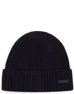 Ribbed Beanie Hat In Virgin Wool