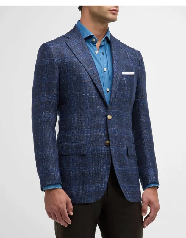 Wool-cashmere Plaid Sport Coat