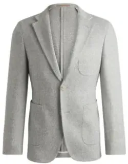 Slim-fit Jacket In Micro-patterned Stretch Jersey