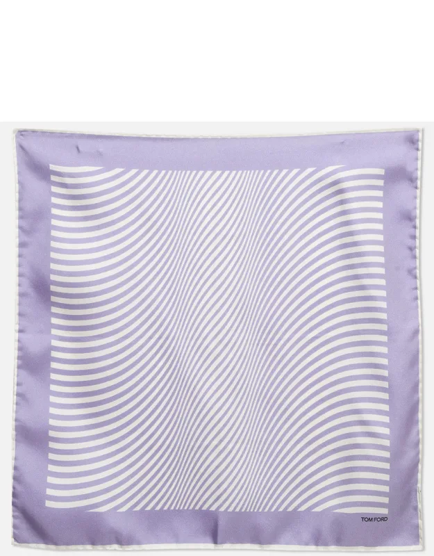Light Purple Stripe Silk Pocket Square