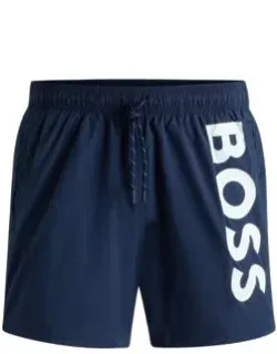 Contrast-logo Swim Shorts In Quick-drying Fabric
