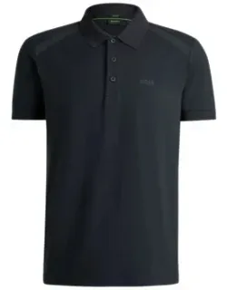 Stretch-cotton Polo Shirt With Striped Tape Inserts