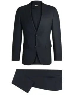 Slim-fit Micro-patterned Stretch Wool Suit