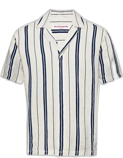 Relaxed Fit Capri Collar Linen-cotton Shirt