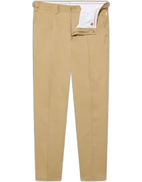 Sand Dune Slim Fit Tapered Cotton-cashmere Trousers