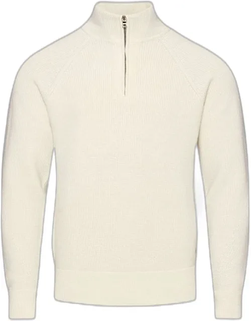 Classic Fit Half-zip Ribbed Merino Jumper