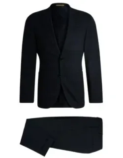 Checked Wool Blend Slim-fit Suit