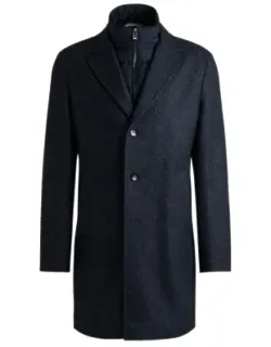 Slim-fit Coat With Detachable Zip-up Inner