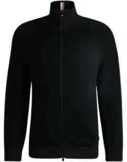 Zip-up Cardigan In Wool