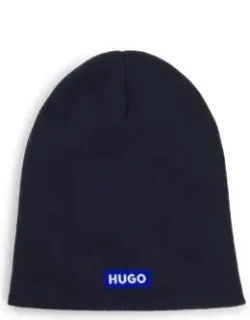 Cotton-knit Beanie With Logo Label