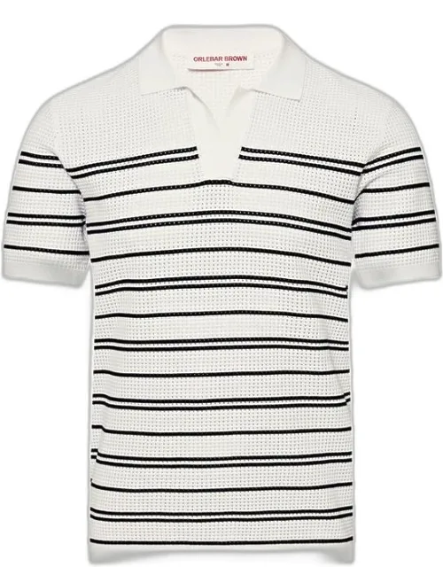 Classic Fit Waffle Mesh Stitch Polo Shirt