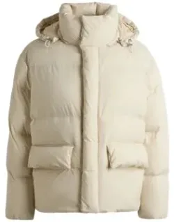 Water-repellent Puffer Jacket With Double B Monogram