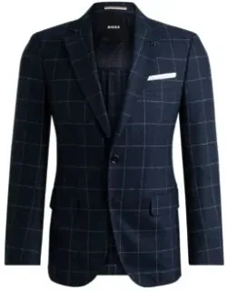 Slim-fit Checked Wool Jacket