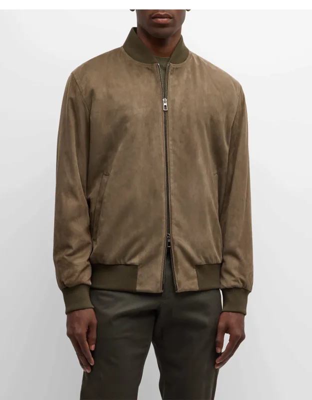 Suede Bomber Jacket
