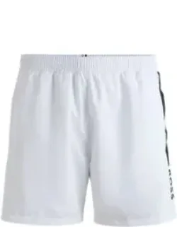 Fully Lined Swim Shorts With Logo Print