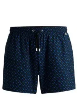 Fully Lined Quick-dry Swim Shorts With Monogram Print