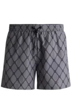 Swim Shorts With Stacked-logo Print