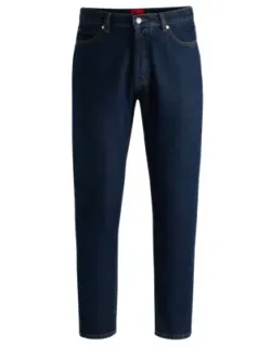 Tapered-fit Jeans In Dark-blue Denim