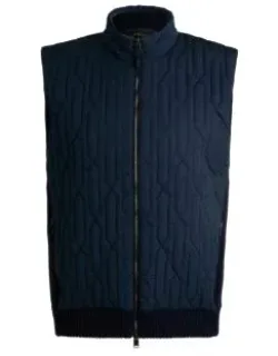 Wool-cotton Regular-fit Gilet With Signature Quilting