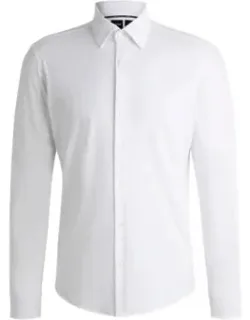 Regular-fit Shirt In Structured Performance-stretch Fabric